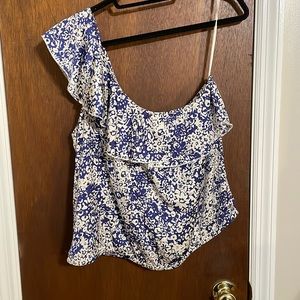 American Eagle Asymmetric Floral Tank Top
